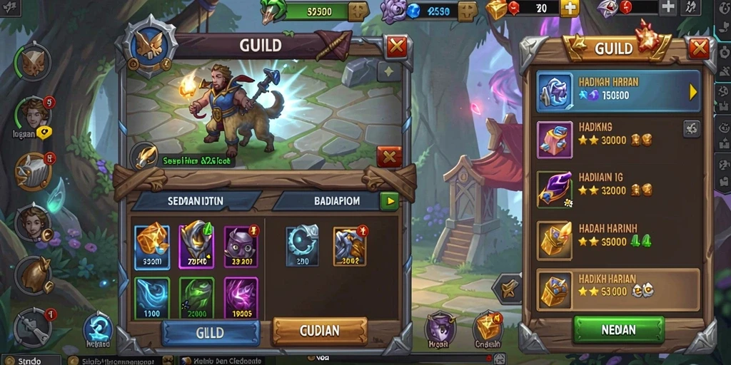 Screenshot pilihan senjata yang tersedia untuk upgrade.